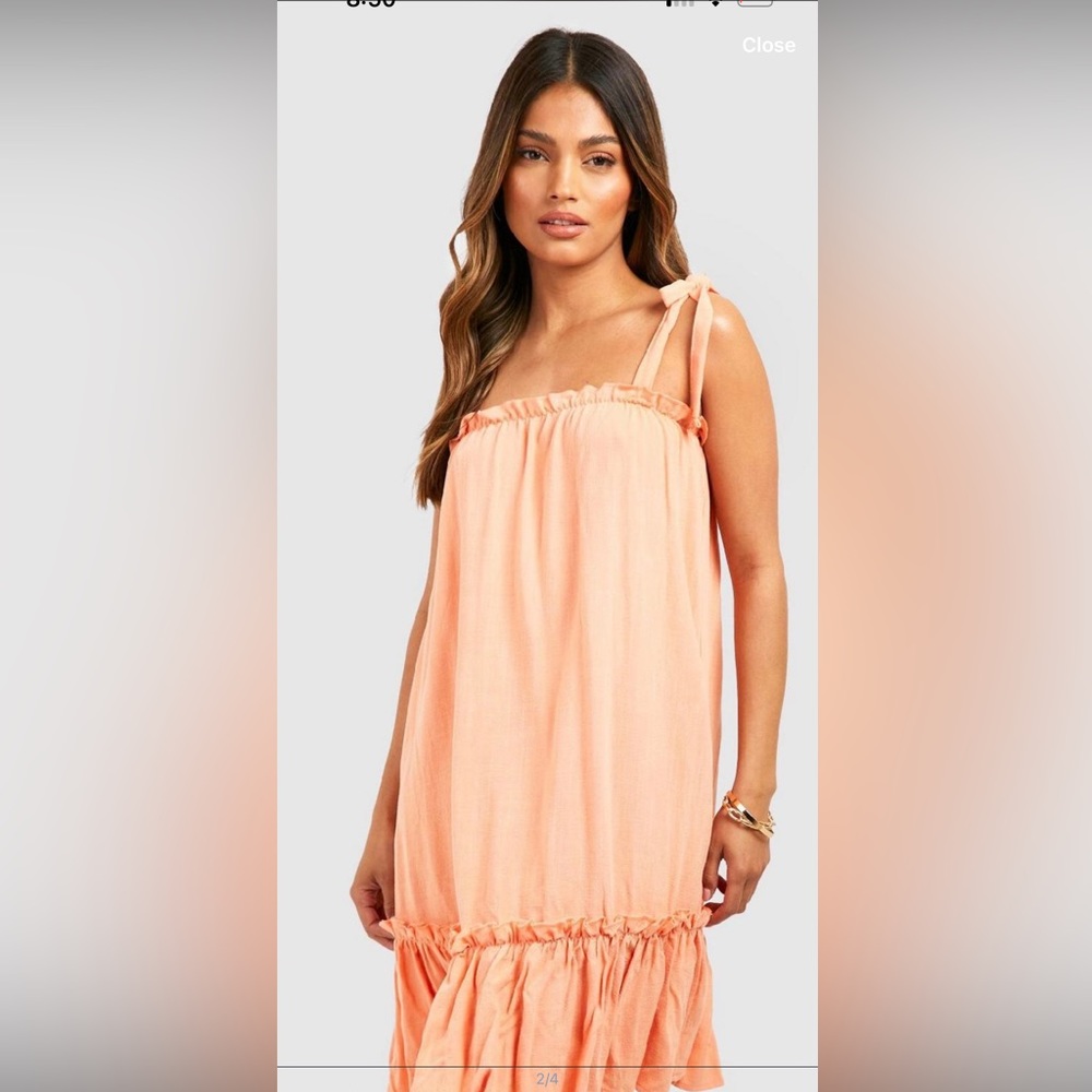 Boohoo Peach Mini Dress